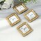 Gold 4 Mini 3" Vintage Feather Square Picture Frames Wedding Favors Party Event